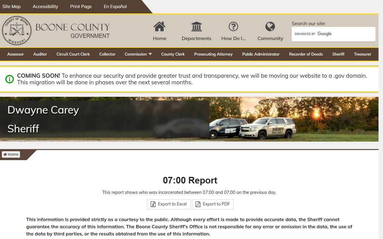 Boone County Jail 07:00 Report booking and mugshot lookup
